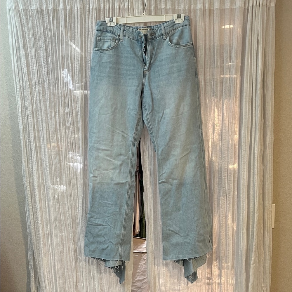 Light Blue Distressed “we the free” Women flare Jeans
